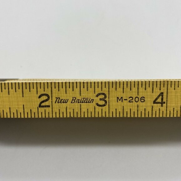 Vintage New Britain Folding Wooden Extension Ruler M-206‎ Carpenter Tool 40s-60s - Picture 2 of 9